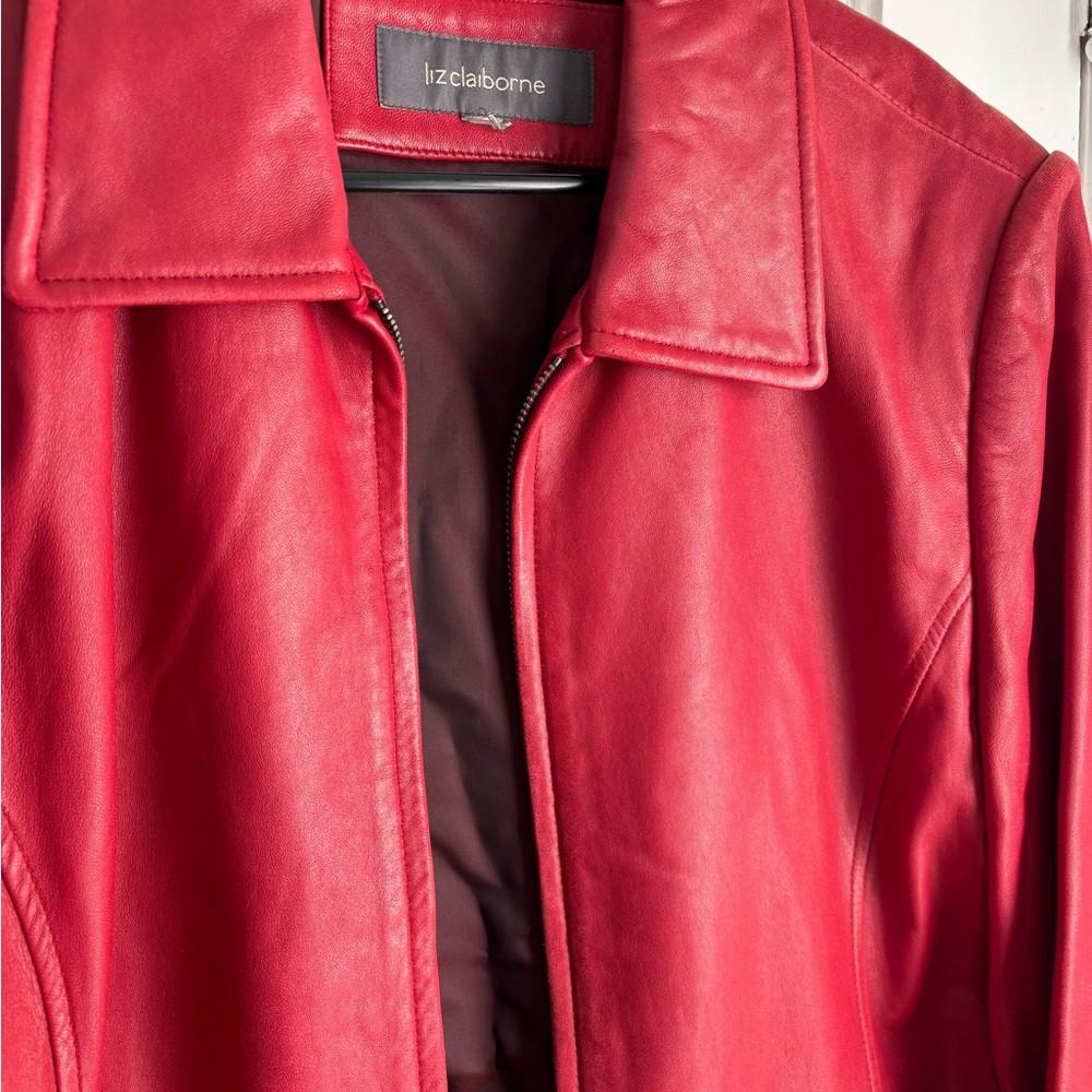 Red Leather Jacket - Picture 2 of 3